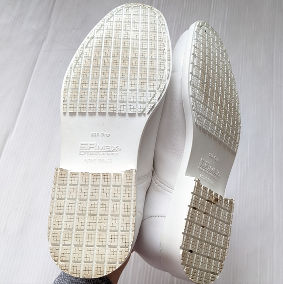 SRMAX White Leather Oxford Loafers Creepers Slip Resistant Shoes - Picture 4 of 12